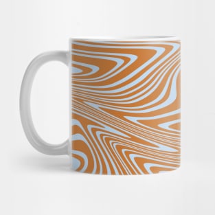 Blue and Orange Retro 70s Abstract Swirl Spiral Pattern Mug